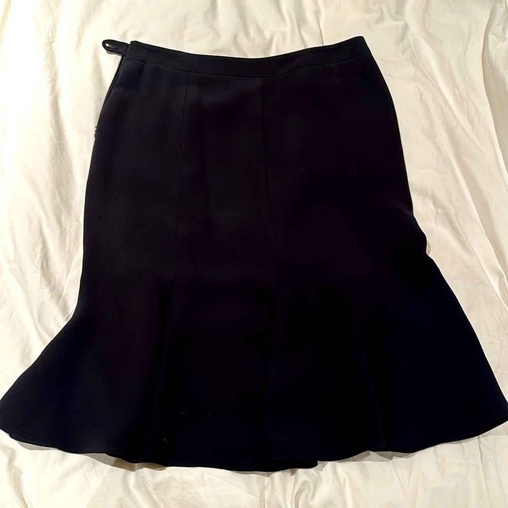 Giorgio Armani black silk flared skirt. Size 6